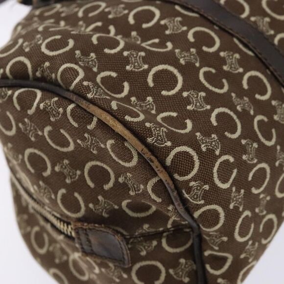 Celine Vintage Macadam Handbag Macadam Brown Canvas Bag (Pre-Owned)